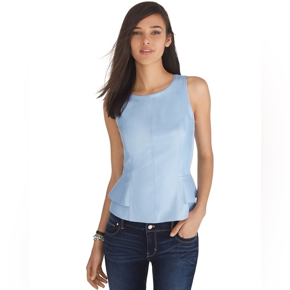 Sleeveless Leather Bodice Top White House Black Market